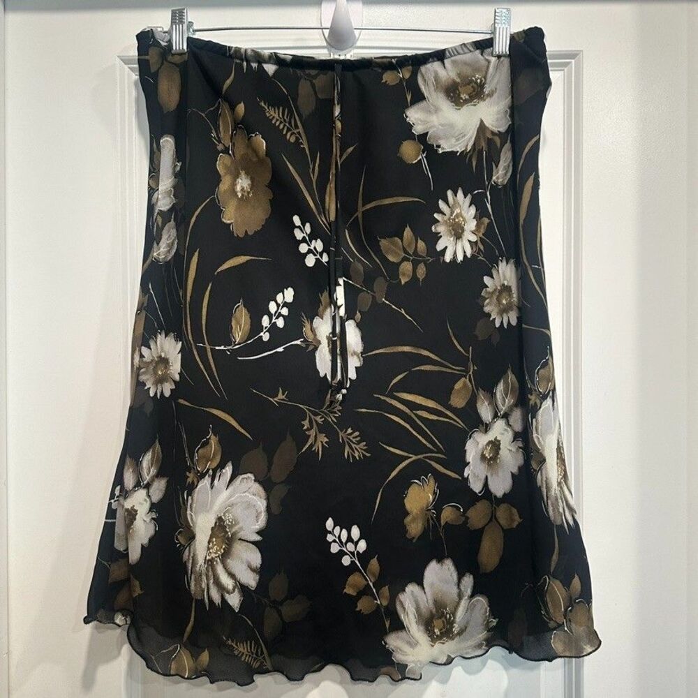 VTG Y2K Rebecca Malone Skirt XL Boho Dark Floral Midi Forest Fairy Grunge Indie